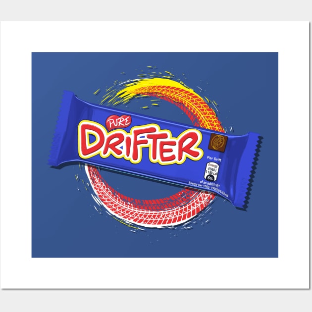 Pure Drifter Chocolate Bar Design - Car Drifting Wall Art by funkymonkeytees